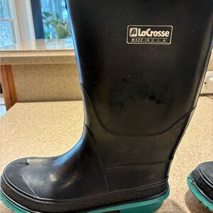 LaCrosse kids Navy & Green Hunting Mud Boots